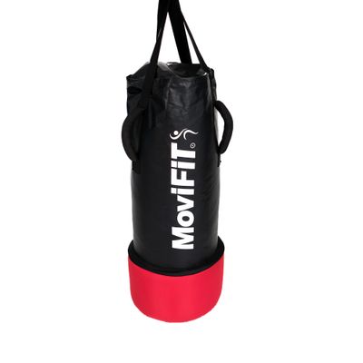 SACO DE BOXEO PROFESIONAL CON AGARRADERA MMA NEGRO/ROJO