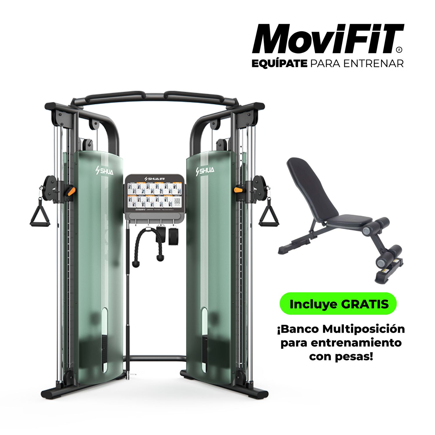 SH-G698 POLEA DUAL / CROSSOVER COMPACTO INSTITUCIONAL SHUA FITNESS
