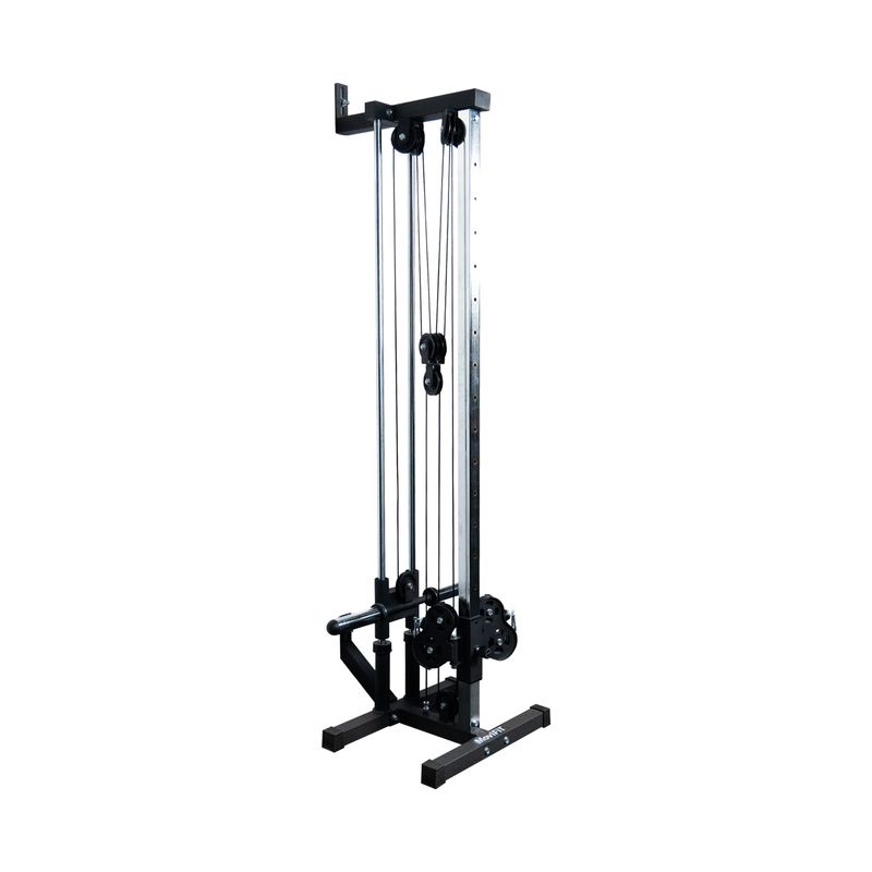 Polea Ajustable Para Pared OK1196, Carga con discos (No incluidos), Altura Ajustable, Maniguestas, Agarres