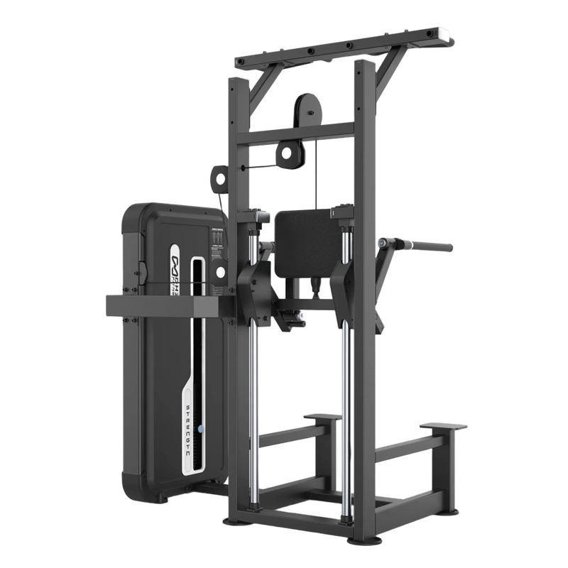 MOV-609A (U3009A) DOMINADAS Y FONDOS ASISTIDOS (DIP/CHIN ASSIST) APPLE MOVIFIT (TORRE DE PESAS 99 KG) (COLOR NEGRO)