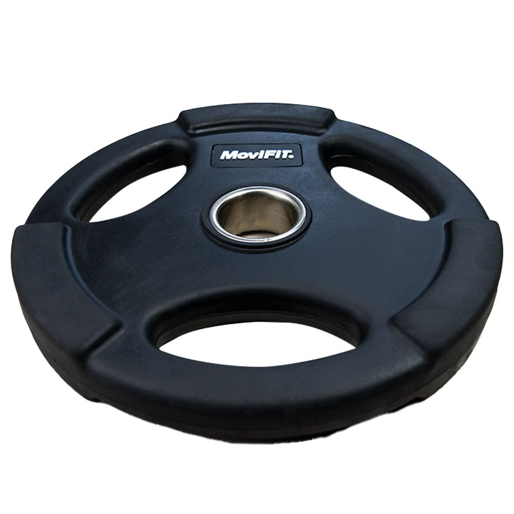 Disco Olimpico de 2.5 KG a 25 KG Encauchetado con Tres Agarres