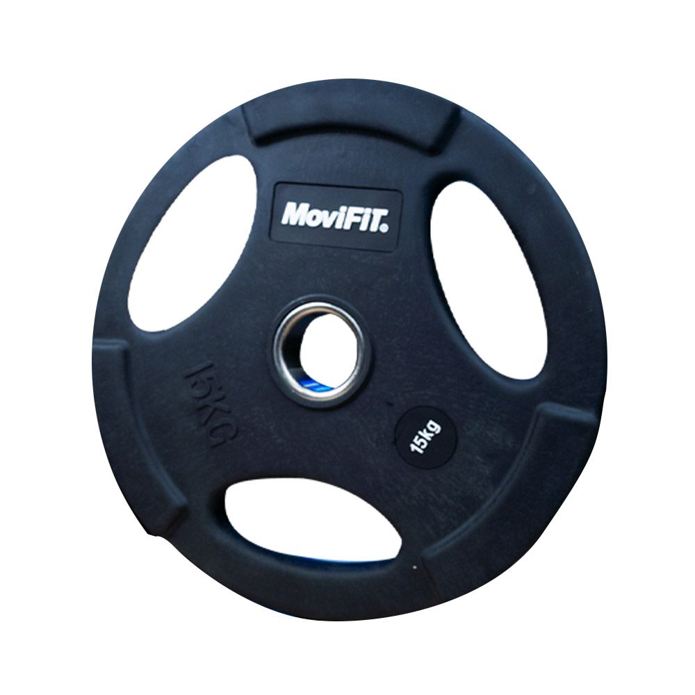 Disco Olimpico de 2.5 KG a 25 KG Encauchetado con Tres Agarres