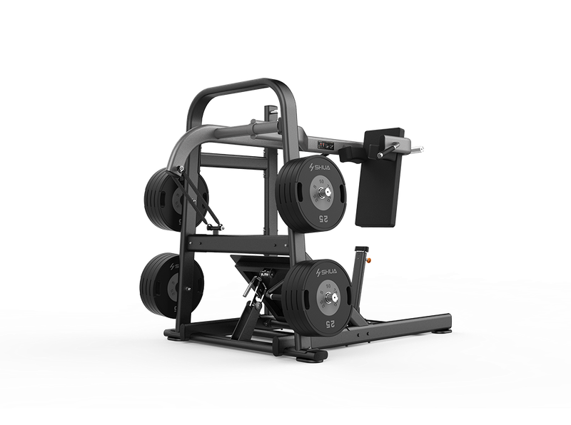 SH-G6924 Sentadilla Péndulo (Pendulum Squat) Premium Profesional Plataforma Ajustable 4 Niveles Carga Discos