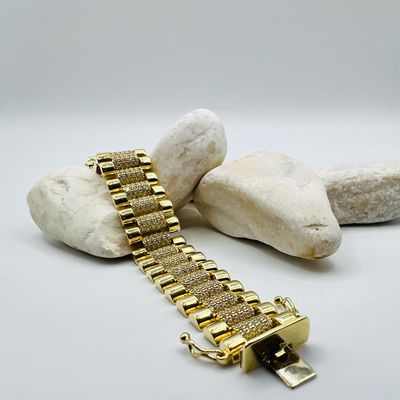 Pulsera tipo RLX 14k full iced