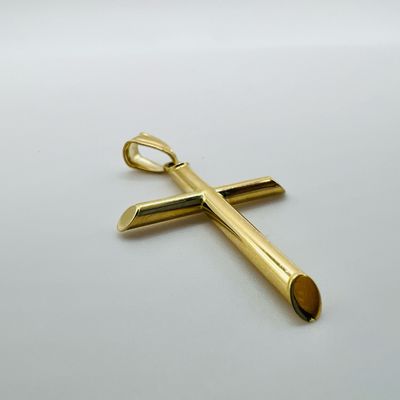 Cruz tubular lisa 14k