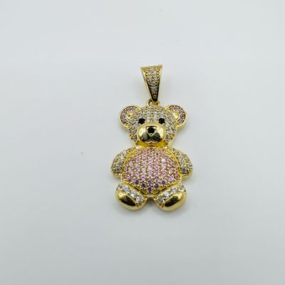 Oso circonias rosas 14k