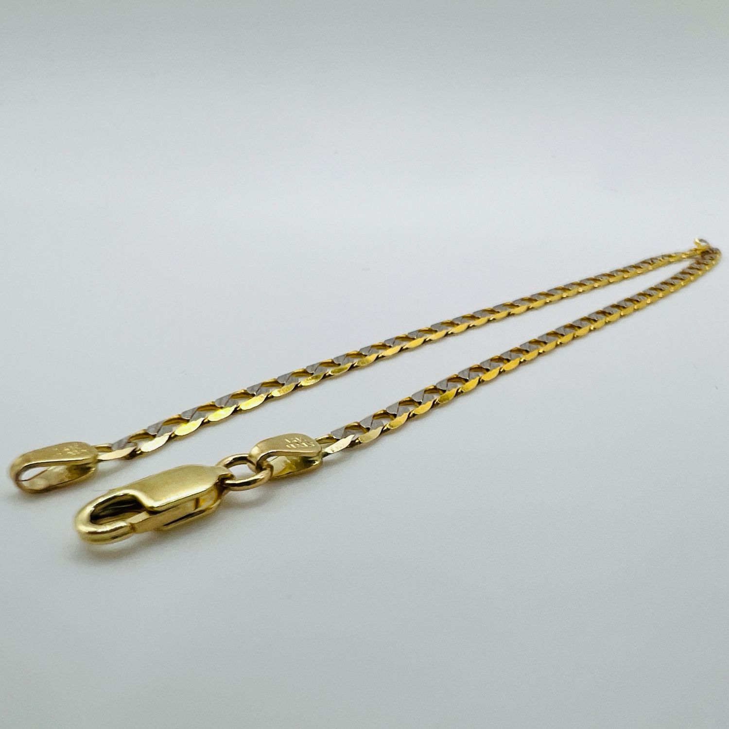 Pulsera Barbada diamantada 3&#39; 14k