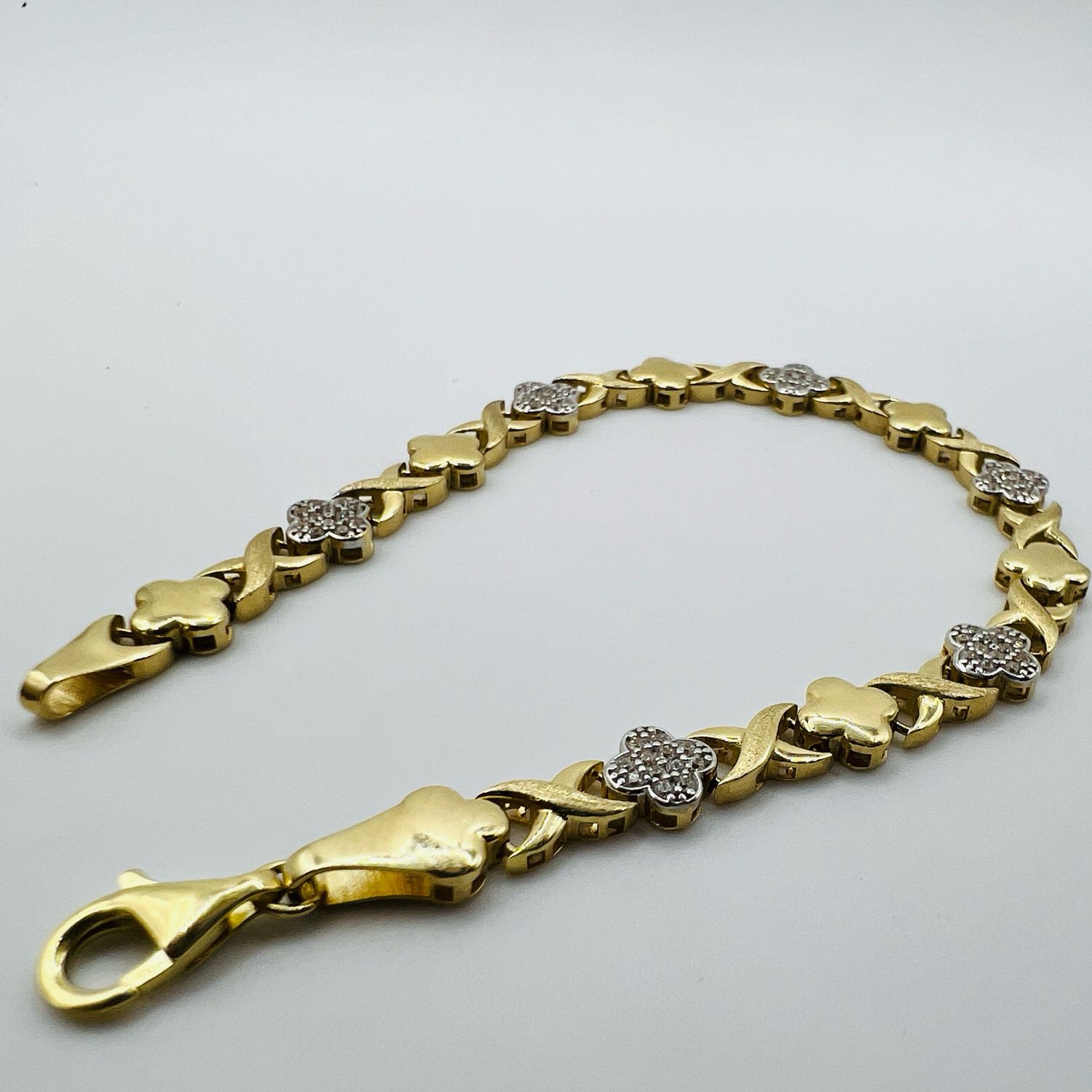 Pulsera picaso trébol 14k
