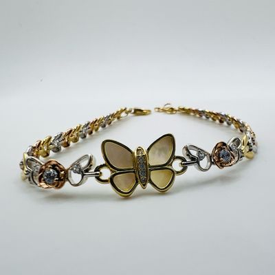 Pulsera mariposa 14k