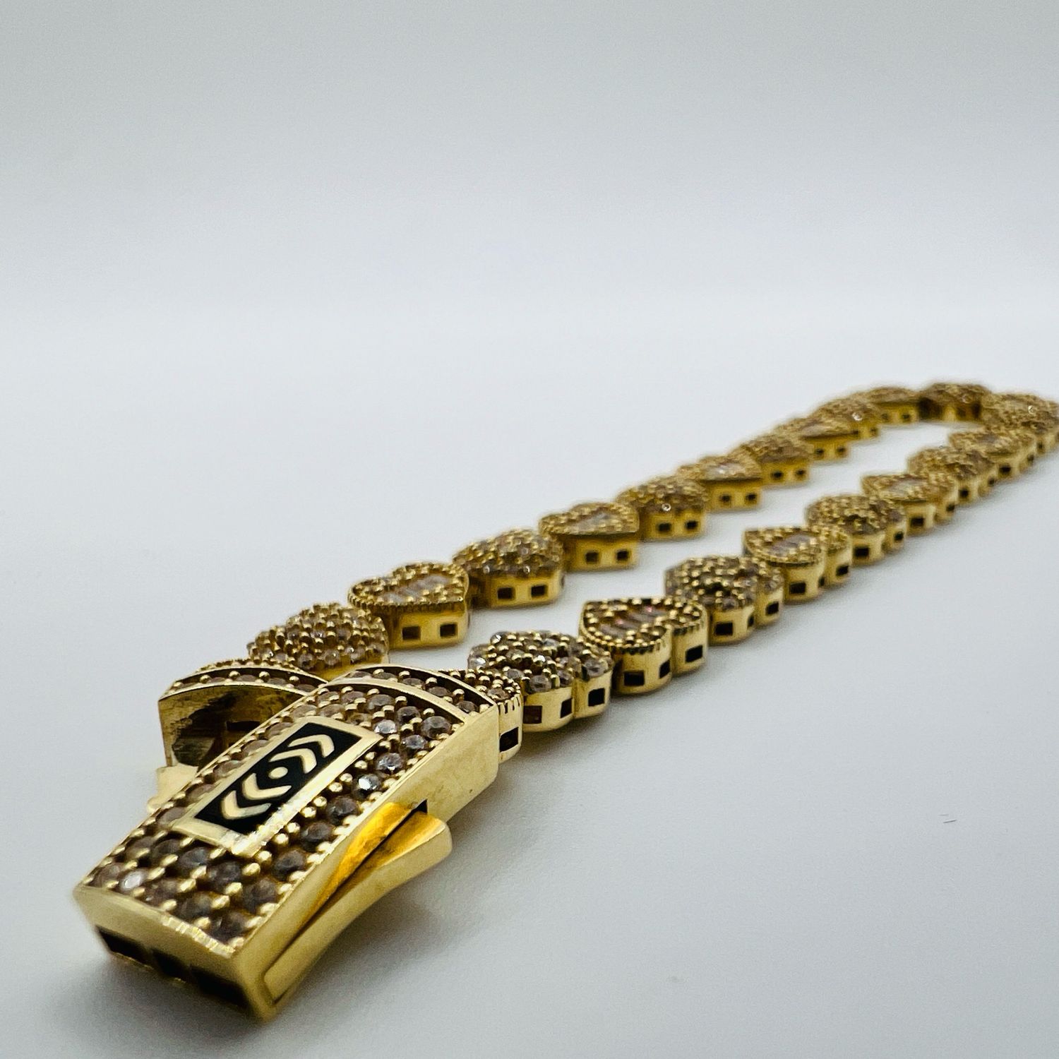 Pulsera mixed hearts 14k