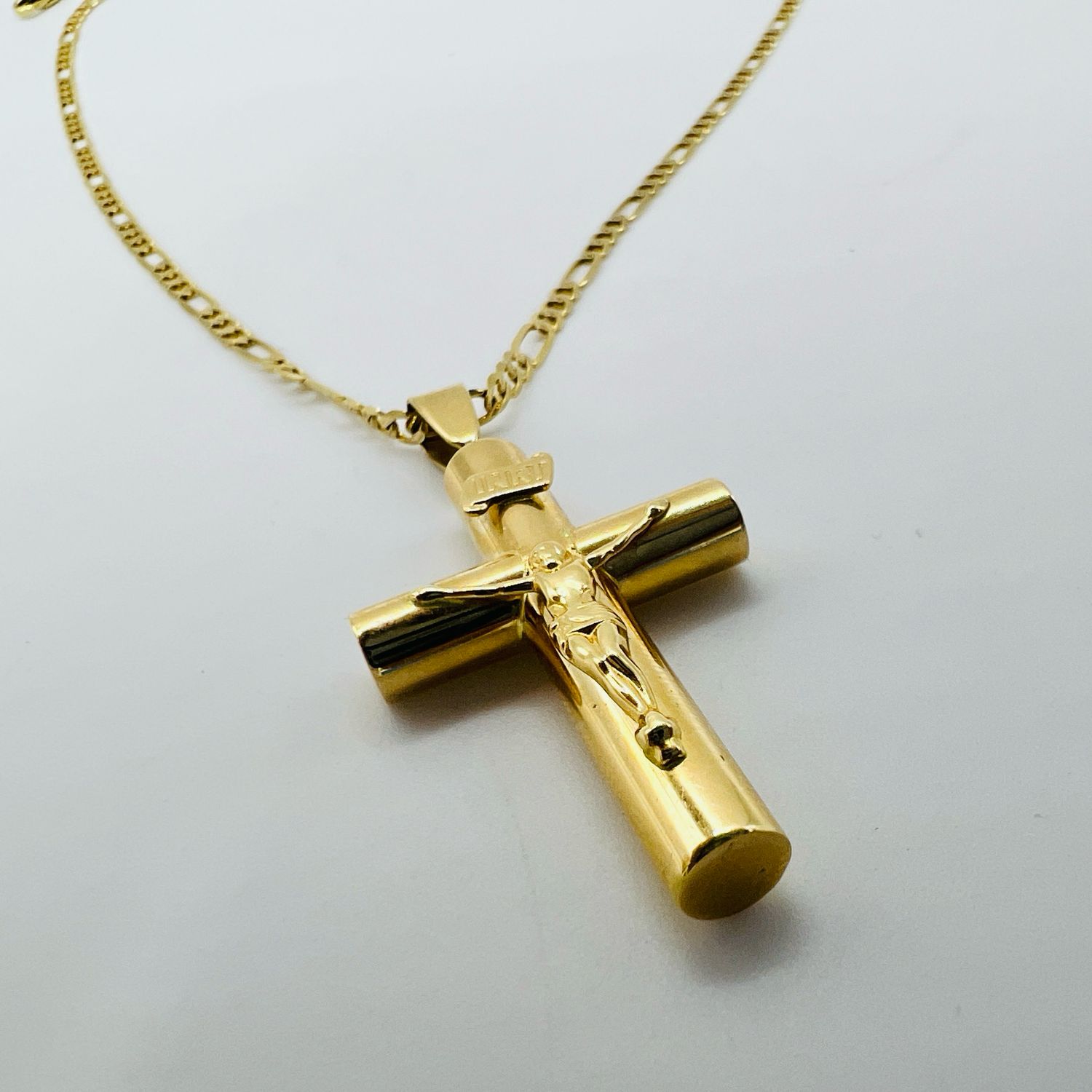 Crucifijo tubular 14k