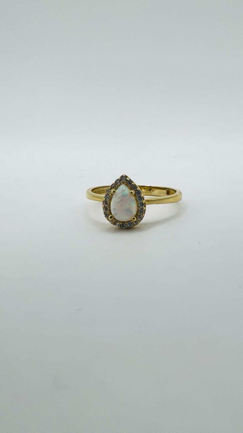 Anillo gota ópalo 10k