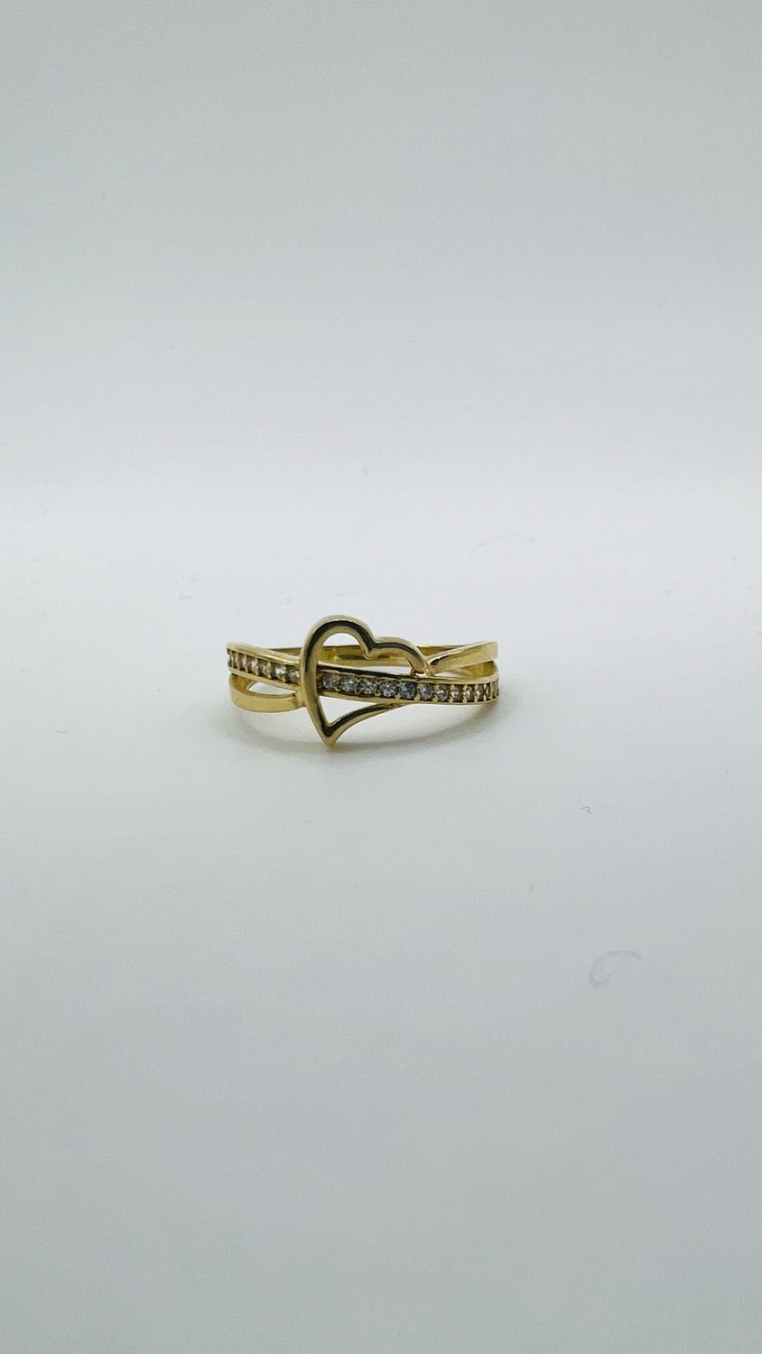 Anillo corazón silueta 10k