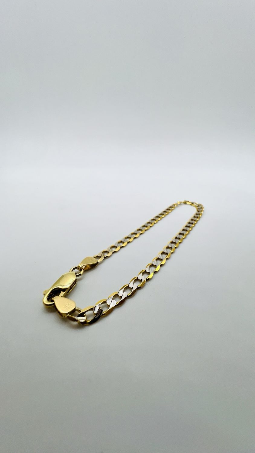 Pulsera barbada diamantada 14k