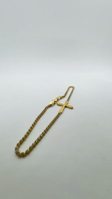 Pulsera tenis cruz 14k