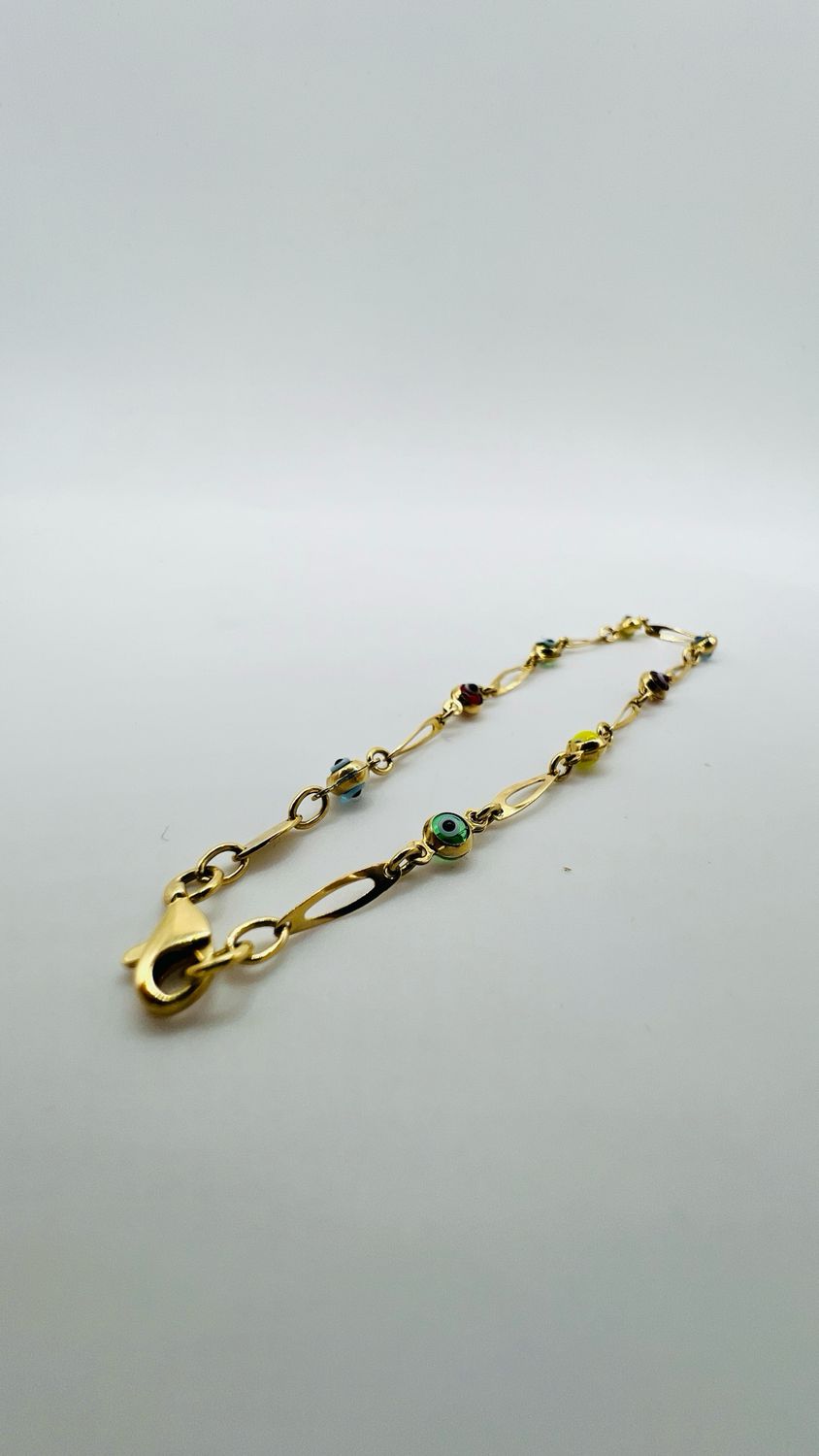 Pulsera ojo turco 14k