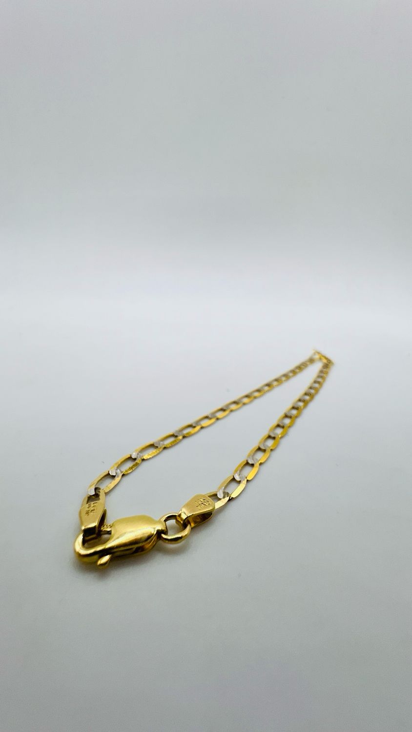 Pulsera inglesa diamantada 14k