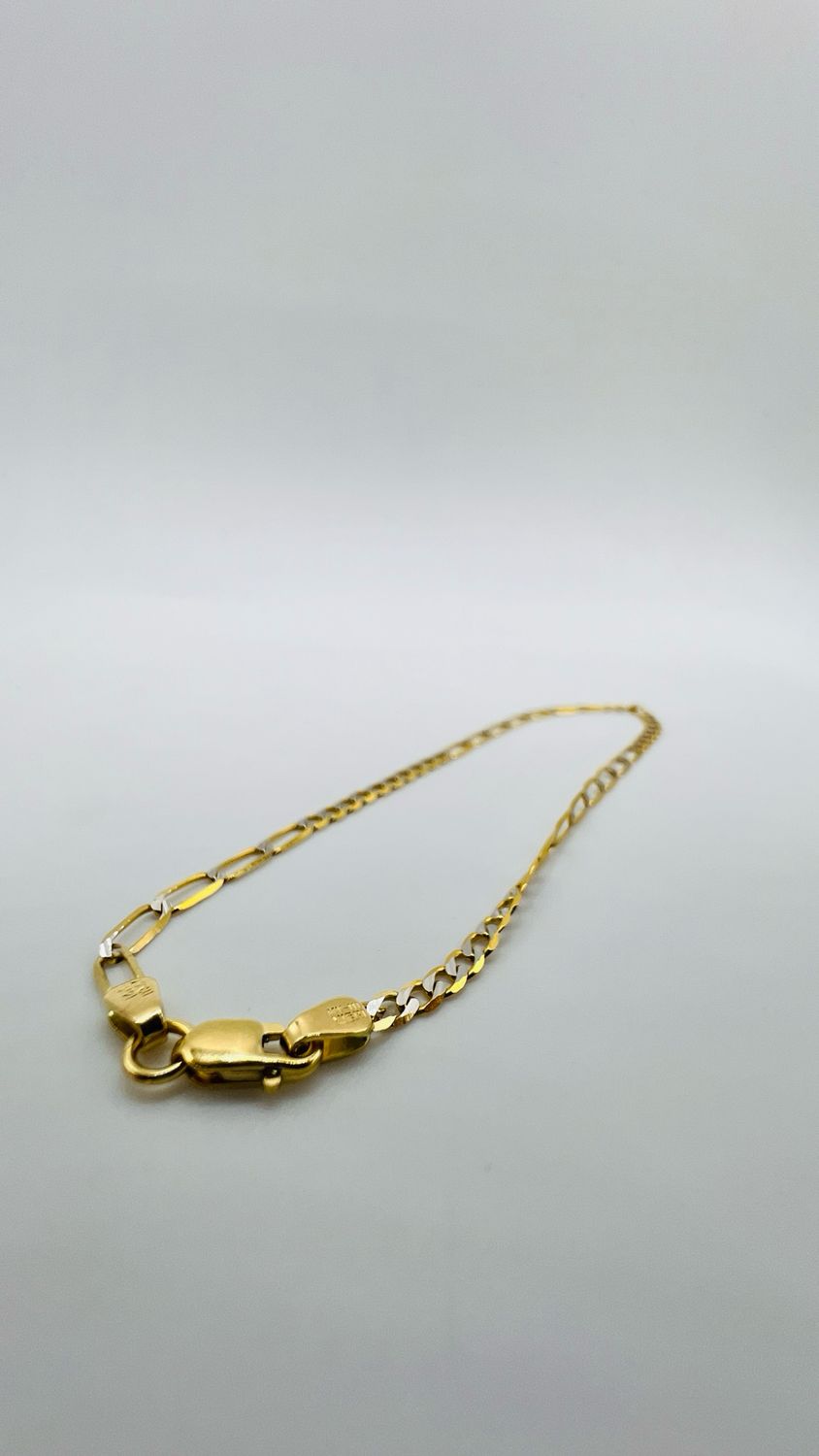Pulsera combinada 7x10 14k
