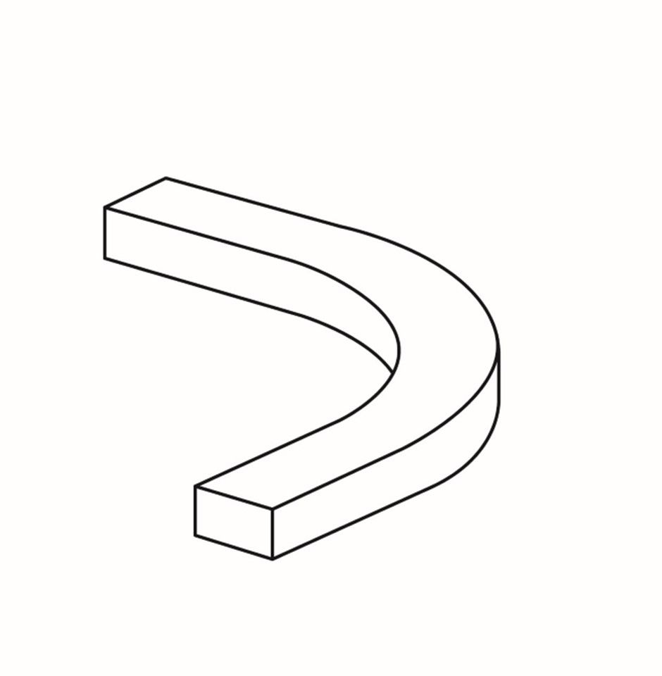 Porter External Curved Cornice/Light Pelmet 28mm (h) 341mm (w) x 326mm (d)