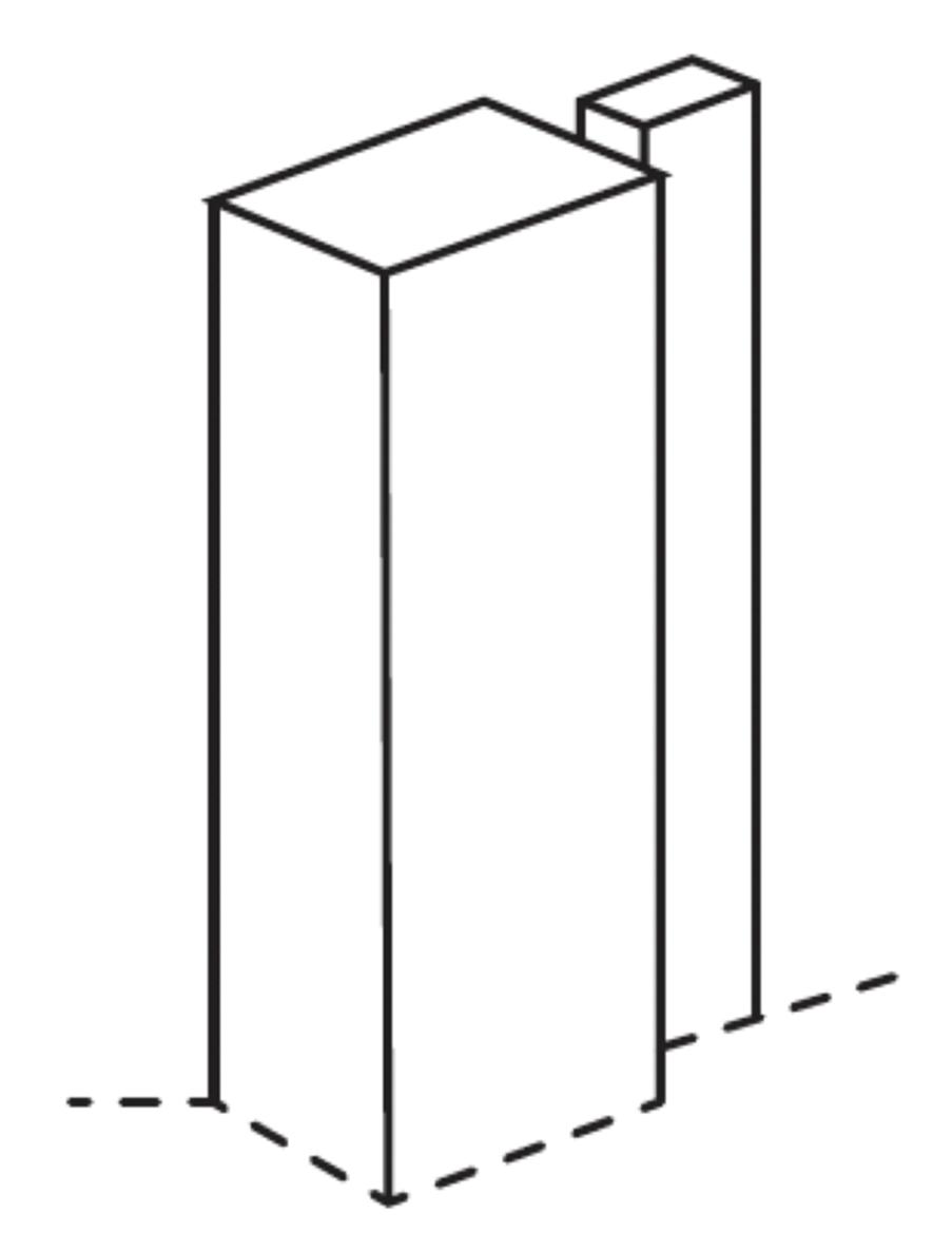 Porter Tall Feature Square End Post 3000mm (w) x 100mm (d) x 50mm (t)