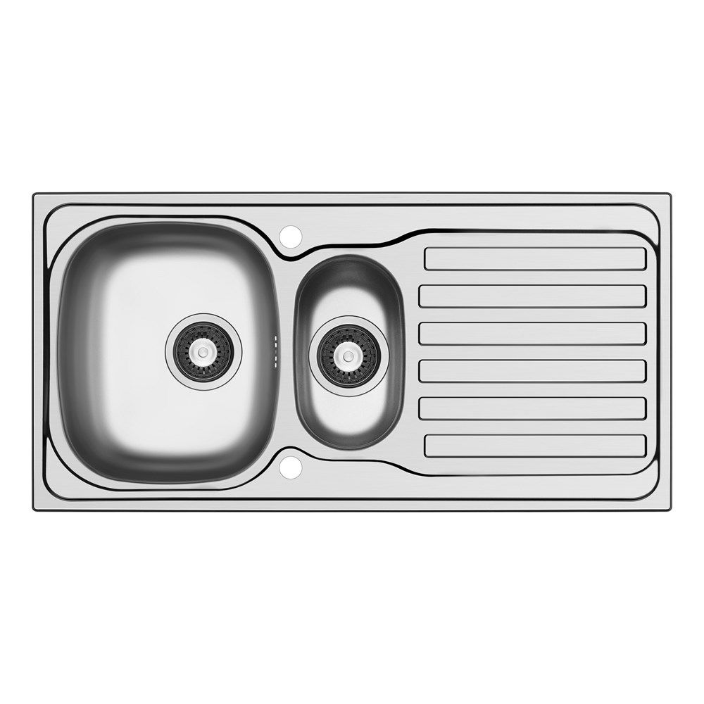 CDA KA22SS Stainless steel one and a half bowl sink