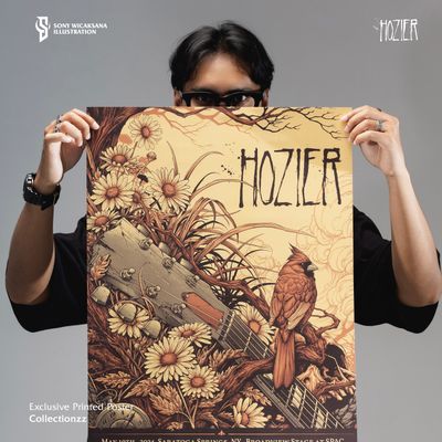 Signed Printed Poster - Hozier Unreal Unearth Tour 2024 Raleigh Edition: Songbird’s Serenade