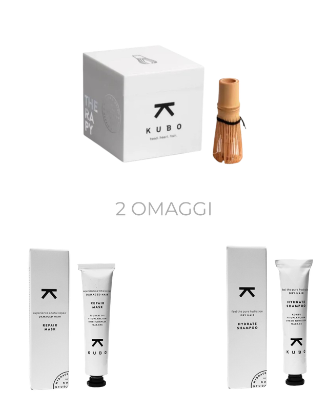KUBO REPAIR EXPRESS THERAPY (2 Terapie da 2 bustine da 15ML ciascuna) + UN OMAGGGIO SHAMPOO HYDRATE 30ML + UN OMAGGIO MASCHERA REPAIR 30ML(DEL VALORE DI 23,60 EUR)