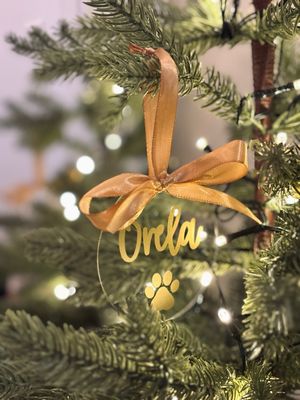 Personalizuotas Kalėdinis žaisliukas augintiniui - Auksinė Letenėlė