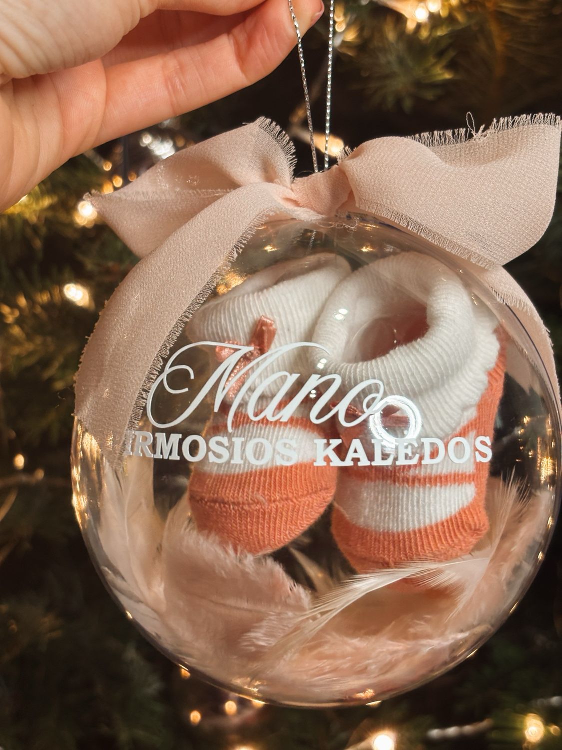 Personalizuotas Kalėdinis žaisliukas su tapukais - Mano pirmosios Kalėdos