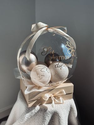 Personalizuotas balionas su dovanų dėžute - Cream love