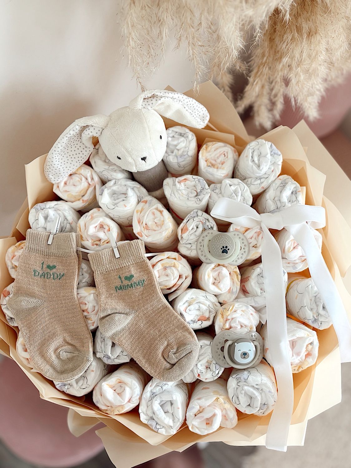Sauskelnių puokštė NAUJAGIMIUI - Sweet Dreams