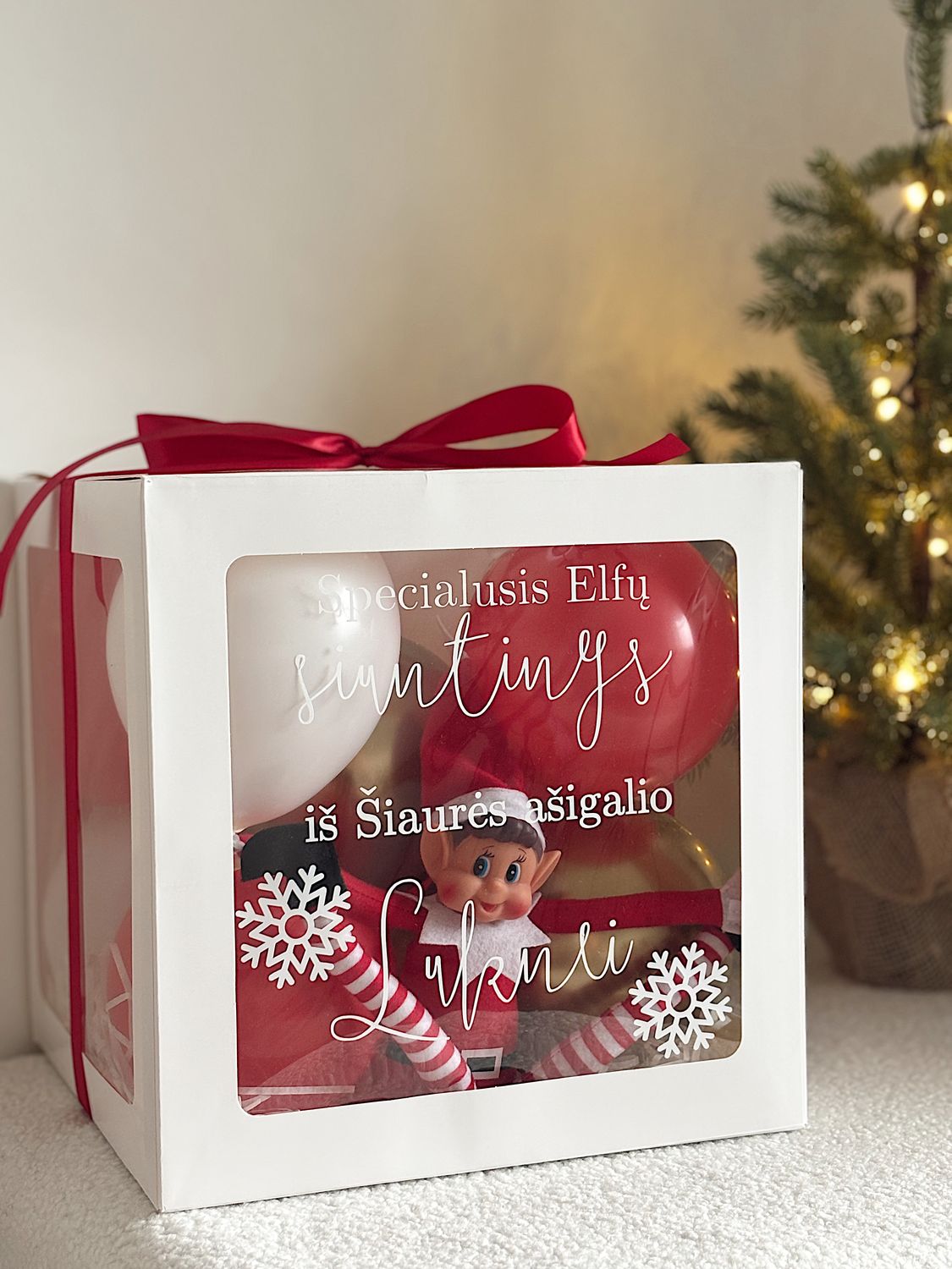 Personalizuota Elfo sugrįžimo rinkinys su balionais - Specialusis siuntinys