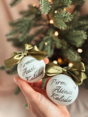 Personalizuotas Kalėdinis žaisliukas - Žalia ir balta