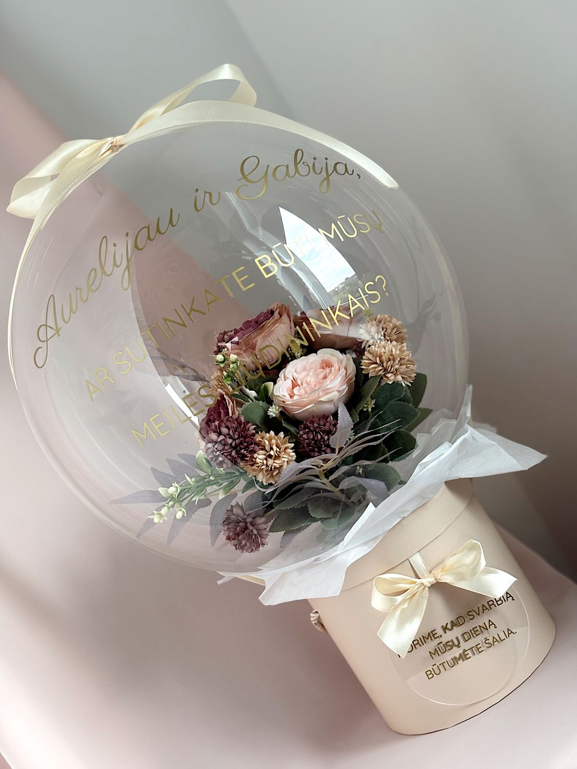 Personalizuota kompozicija balione liudininkams - Ar būsite mūsų vestuvių liudininkai?