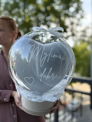 Personalizuotas balionas - Balta širdelė