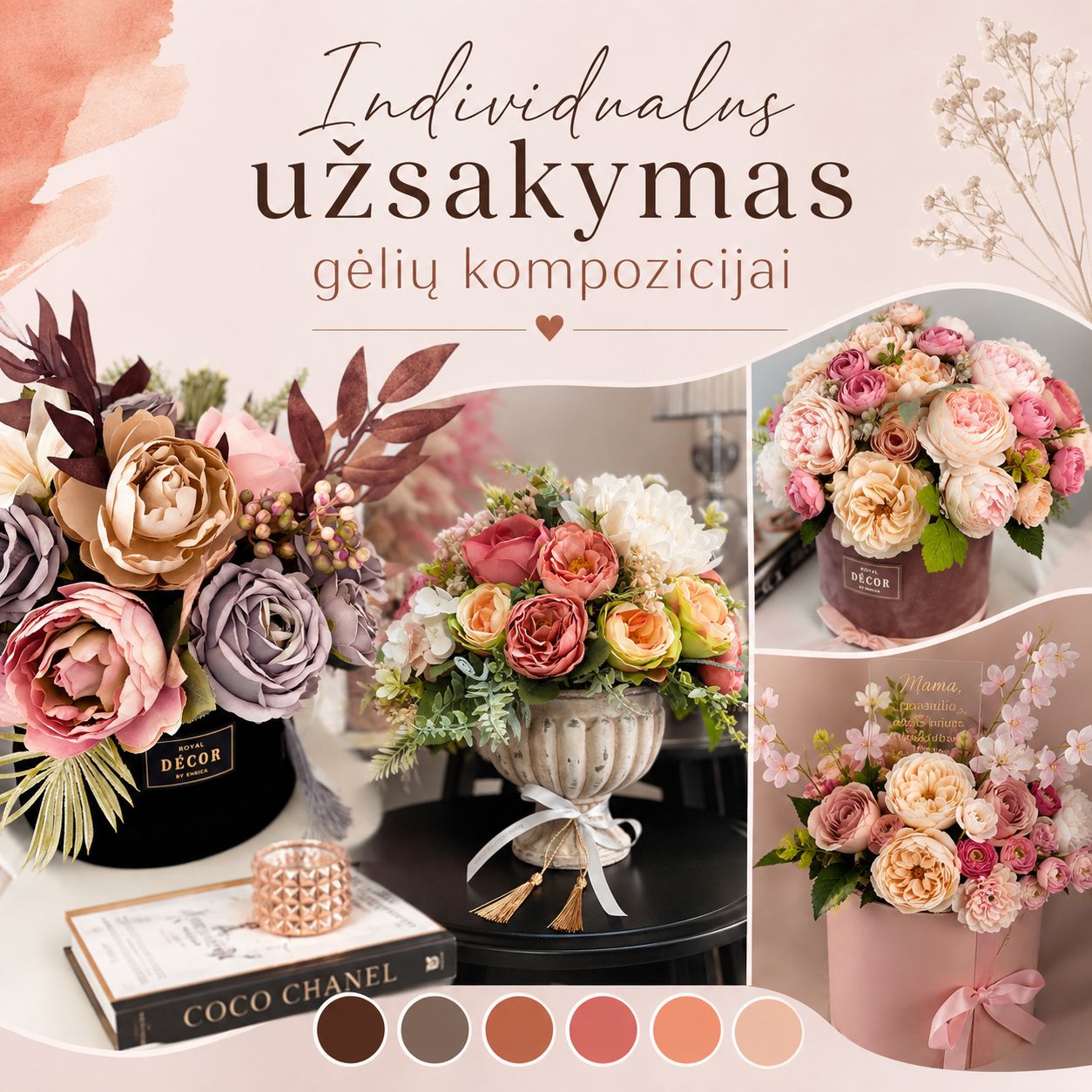 Individualus užsakymas - gėlių kompozicija