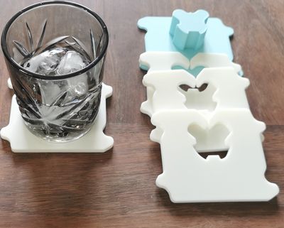 Bread Tag Cold Beverage Coaster set with Holder