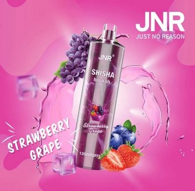 JNR Shisha Hookah 12000 Puffs Strawberry Grape