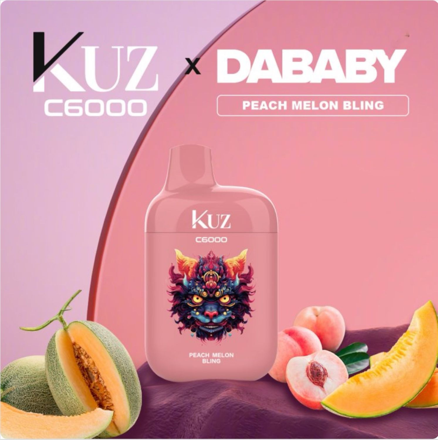 Kuz 6000 Puffs peach melon Bling