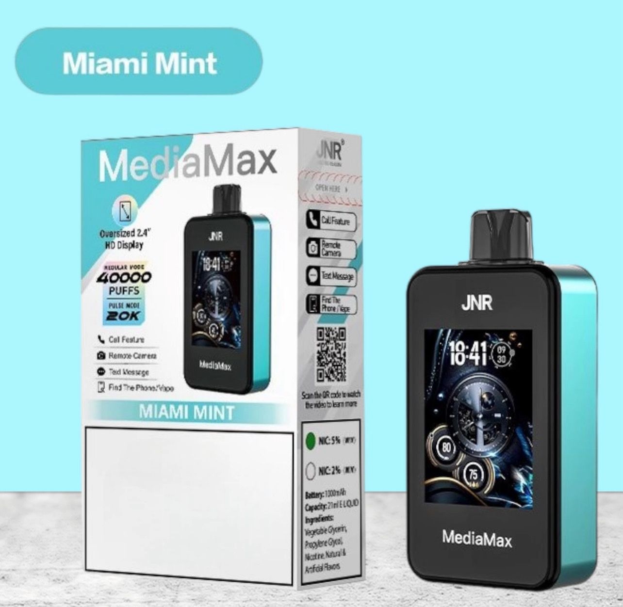 JNR MediaMax Miami Mint 40000 Puffs