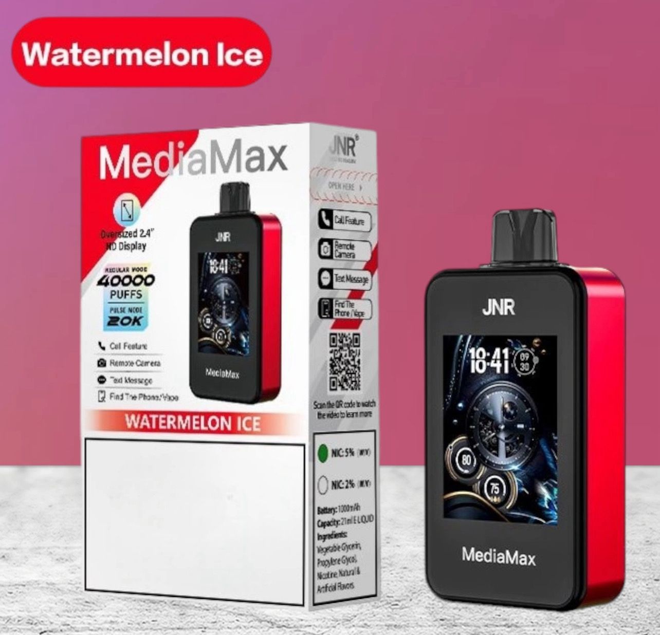 JNR MediaMax Watermelon Ice 40000 Puffs