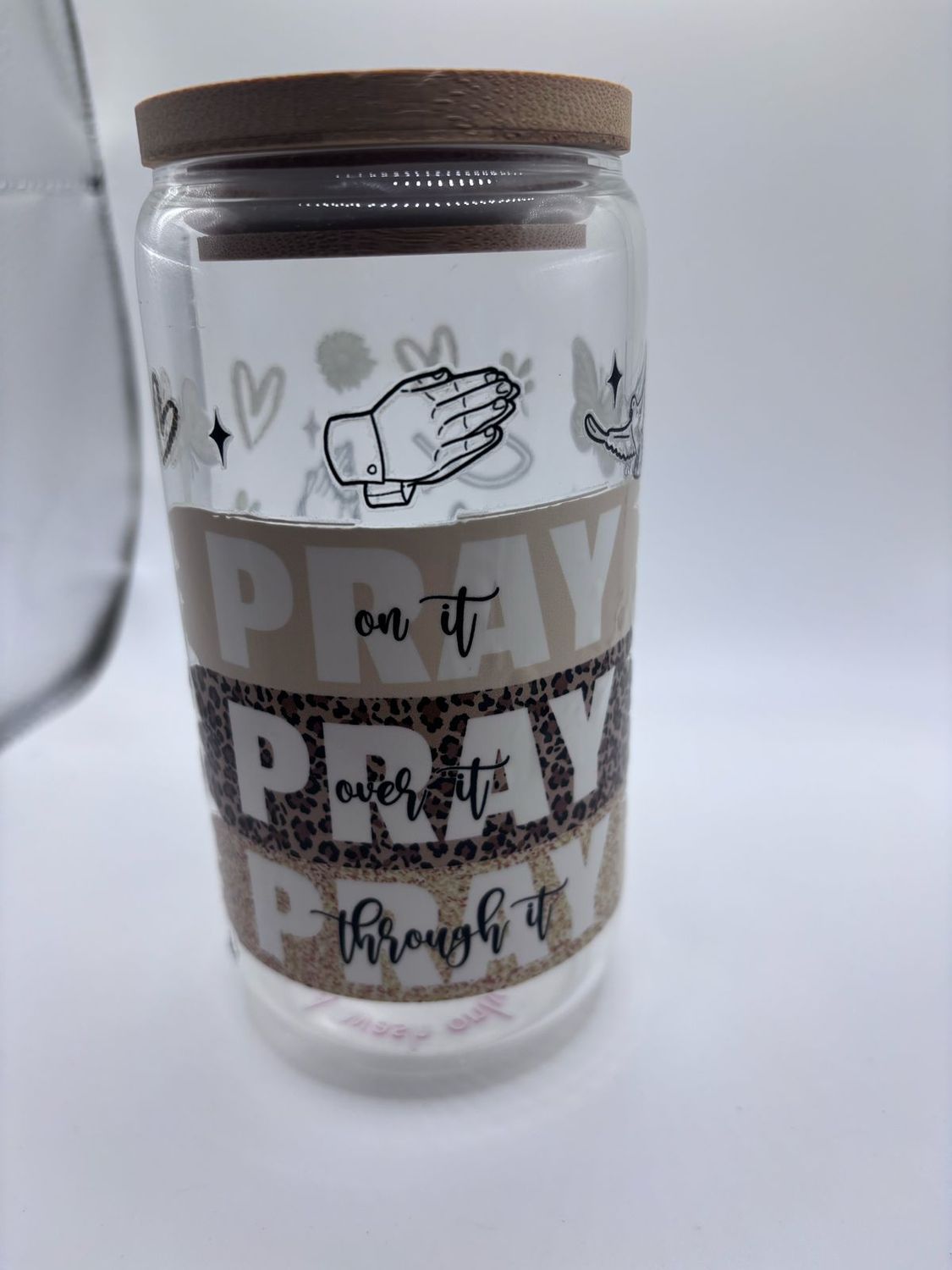 16 oz Glass Cup - Pray 🙏🏻