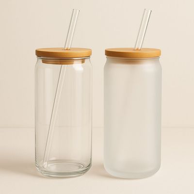 Glass Beer Can Tumbler: 20 oz
