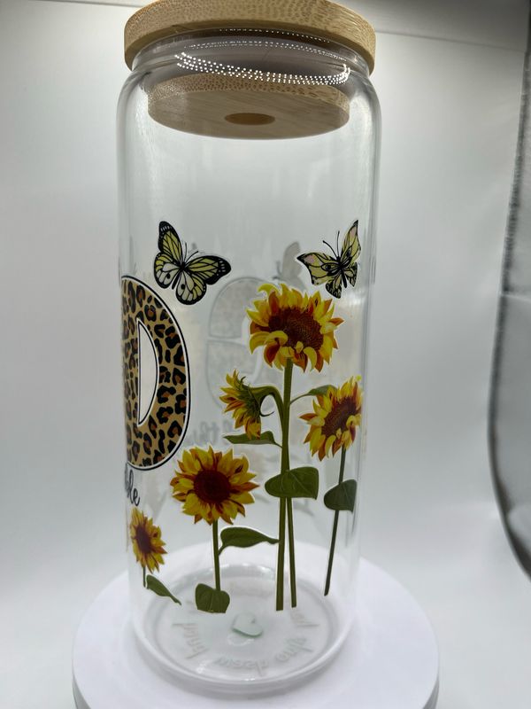 20 oz Glass Cup – With God All Things Are Possible ✨🙌