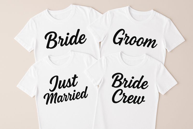 Wedding Party T-Shirts | Bride, Groom &amp; Crew