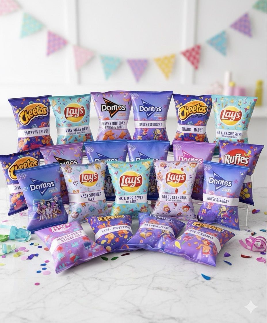 🍭 Personalized Snack Packs – Set of 24 (Mixed Frito-Lay)