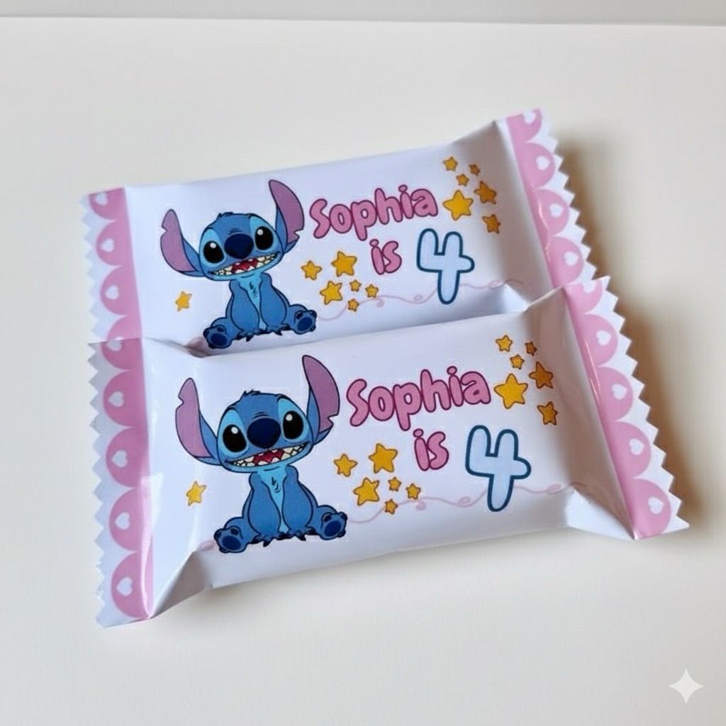 🍬 Personalized Candy Wrapper Set – 25 Pieces