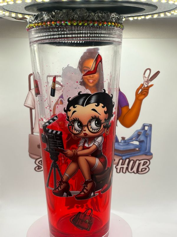 ​Betty Boop 24oz Lava Snow Globe Acrylic Tumbler ❤️