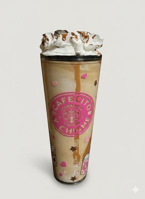 ☕✨ Caramel Latte Snow Globe Tumbler (24oz Acrylic