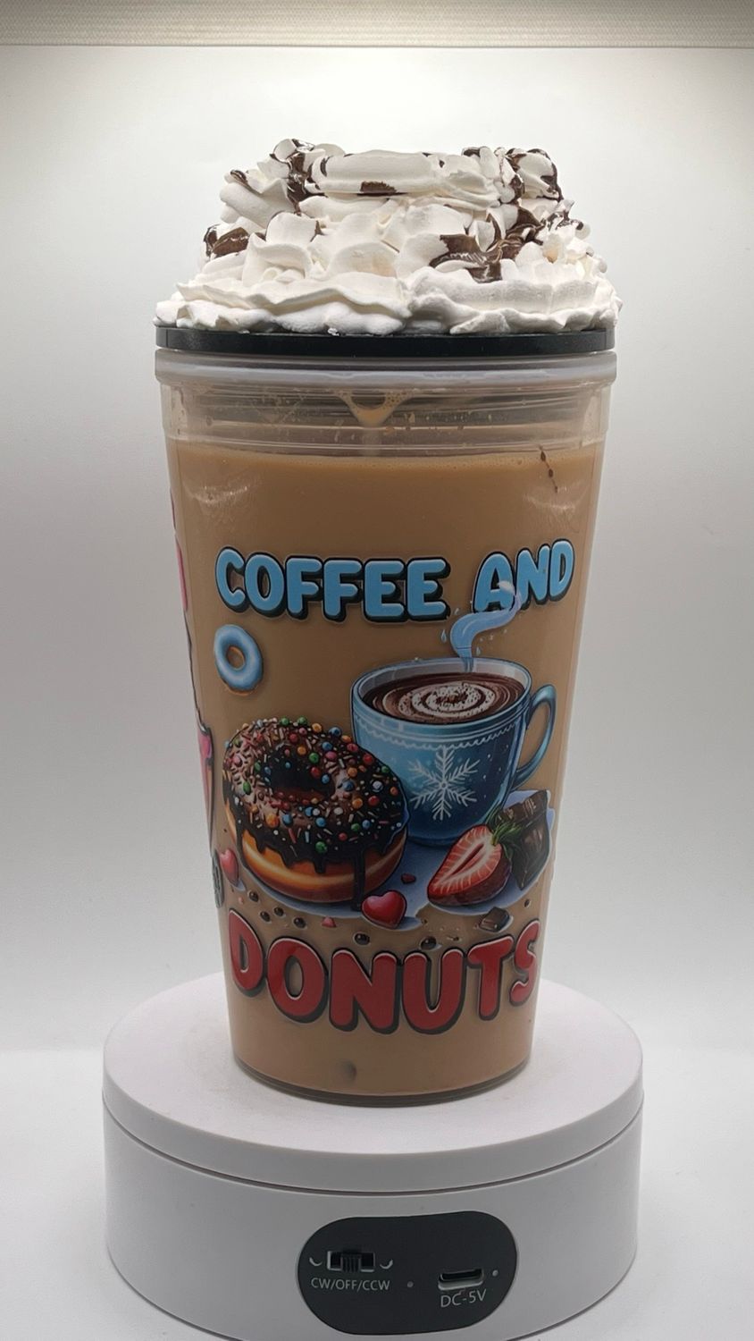 ☕ Coffee and Donuts 16oz Acrylic Tumbler 🍩